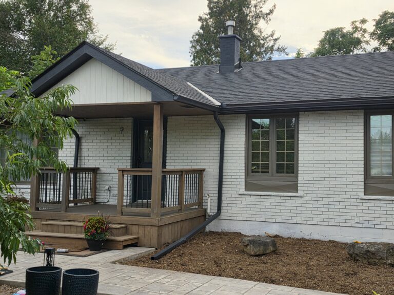 after staining brick and black trim